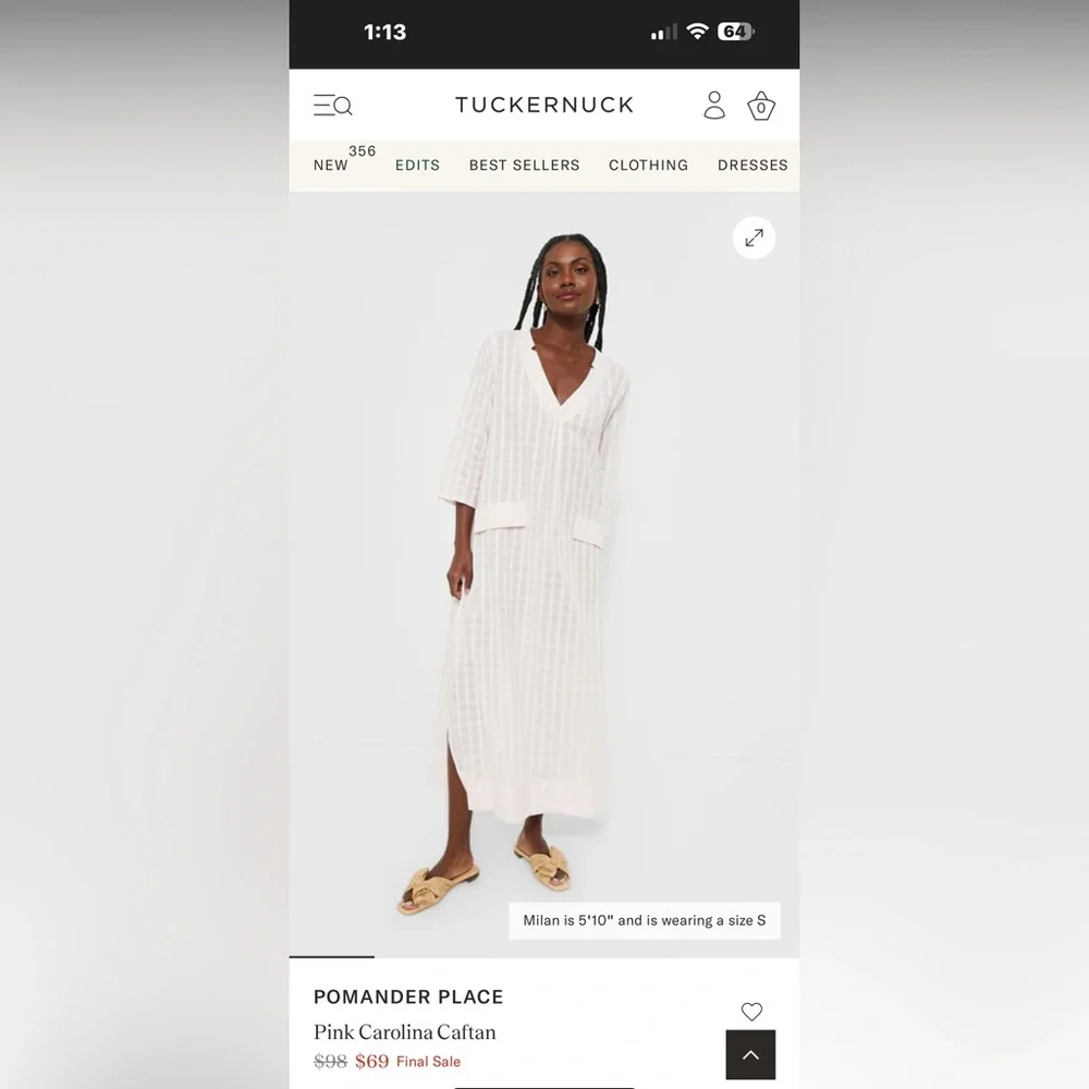 Tuckernuck Pink Carolina Caftan Maxi Dress - Picture 5 of 11